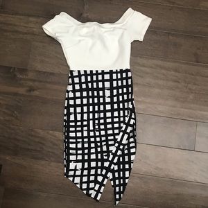 Striped Bodycon Off the Shoulder Dress 🖤